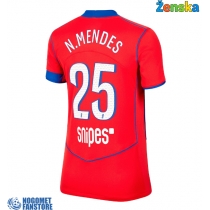 Paris Saint-Germain Nuno Mendes #25 Rezervni Dres za Ženska 2025-26 Kratak Rukav